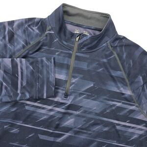 Under Armour Mens XL HeatGear 1/4 Zip Pullover Navy Purple Glitch Graphic Print